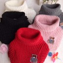Pull col roulé pour enfants avec ours 5