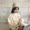 Pull col roulé pour femmes avec des cœurs 3
