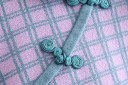 Pull court à carreaux pour femmes avec col 2