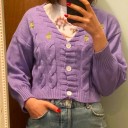 Pull court pour femme avec broderie de roses 3