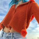 Pull court pour femme avec capuche 2