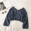 Pull court pour femme avec zip 5
