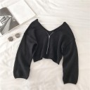 Pull court pour femme avec zip 3