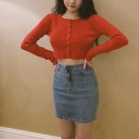 Pull court pour femmes avec boutons G223 11
