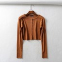 Pull court pour femmes avec boutons G223 7