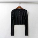 Pull court pour femmes avec boutons G223 3