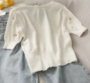 Pull court pour femmes avec boutons G418 2