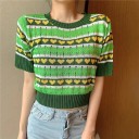 Pull court pour femmes avec des cœurs A2112 1