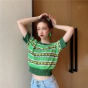 Pull court pour femmes avec des cœurs A2112 3