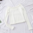 Pull court pour femmes avec volants 2
