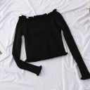 Pull court pour femmes avec volants 1