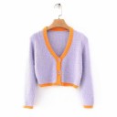 Pull en peluche pour femmes avec boutons G222 5