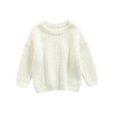 Pull en tricot pour bébé en coton à manches longues pour nouveau-nés Haut décontracté ample d'automne et d'hiver Vêtements unis pour filles et garçons 8