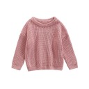 Pull en tricot pour bébé en coton à manches longues pour nouveau-nés Haut décontracté ample d'automne et d'hiver Vêtements unis pour filles et garçons 22