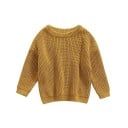 Pull en tricot pour bébé Haut ample à manches longues d'automne et d'hiver Pull uni en acrylique et coton pour filles 22