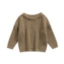 Pull en tricot pour bébé Haut ample à manches longues d'automne et d'hiver Pull uni en acrylique et coton pour filles 21