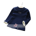 Pull en tricot pour enfants avec col roulé bordé et motif brodé Pull chaud uni en coton, acrylique et polyester Haut tendance pour garçons et filles 7