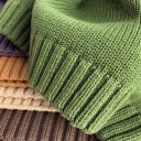 Pull en tricot pour enfants en coton pur style vintage pull uni pour garçons et filles avec col rond haut doux pour tout-petits automne hiver 7