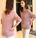 Pull en tricot pour femme avec fleur 2