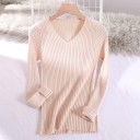 Pull en tricot pour femmes avec décolleté 13