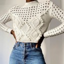 Pull en tricot pour femmes avec pompons 2
