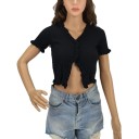 Pull en tricot pour femmes avec volants 3