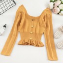 Pull féminin avec boutons et volants 8