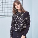 Pull féminin avec imprimé spatial 2