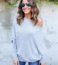 Pull femme à épaule dénudée 7