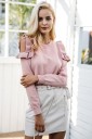Pull femme avec des découpes à volants sur les épaules J2449 1