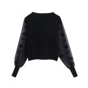 Pull femme avec des manches transparentes 1