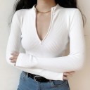 Pull femme avec zip G273 1