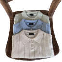 Pull fin en tricot pour enfants avec col et boutons au milieu en coton uni style coréen haut doux léger pour garçons et filles différentes couleurs 3