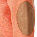 Pull homme à manches longues avec col Pull élégant uni avec des boutons au col Patches marron aux coudes Polyester Différentes couleurs 37