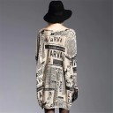 Pull long pour femme avec imprimé de journal 2