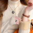 Pull pour femme chaud avec col roulé et doublure en peluche Coton et acrylique Pull d'hiver uni à manches longues Taille universelle 14