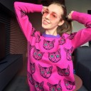 Pull pour femmes avec imprimé de chats 4