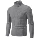 Pull pour homme à col roulé Uni Élégant pull d'hiver pour hommes Pull en tricot stylé Matériau en polyester Différentes couleurs 9