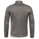 Pull pour homme à manches longues et col roulé avec zip semi-automatique Pull en polyester uni Élégant et confortable pull moderne plusieurs couleurs 2