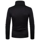 Pull pour homme à manches longues et col roulé Slim fit Pull en maille uni Vêtements de mode élégants Pull automnal et hivernal Polyester 3