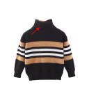 Pull rayé pour enfants avec col roulé Manches longues Col haut Motif rayé Polyester Acétate Pull automnal et hivernal pour garçons et filles 5