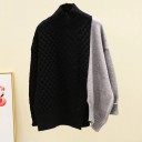 Pullover combinado feminino tricotado 3