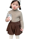 Pullover de Criança Tricotado com Gola Alta Algodão Viscose Pullover Liso de Manga Longa Top Quente de Outono e Inverno para Meninos e Meninas Bebés 2