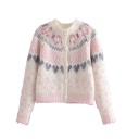 Pullover de malha feminino com botões G406 1