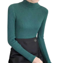 Pullover de malha feminino com gola alta em algodão e acrílico Pullover quente de manga longa Tamanho universal para outono e inverno 15