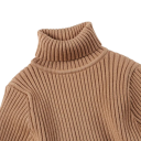 Pullover de malha para bebés de outono e inverno, suéter de gola alta, suéter quente de algodão e acrílico, roupa confortável para rapazes e raparigas 2