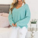 Pullover de malha para senhora com rasgões 4