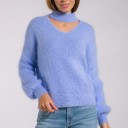 Pullover feminino com decote 8