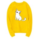 Pullover feminino com estampado de gato 9
