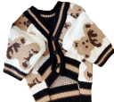 Pullover für Hunde 2,5–4 kg mit Bärenmotiven Größe M 40 cm Brustumfang 30 cm Länge Warmer gestrickter Anzug mit drei Knöpfen 8